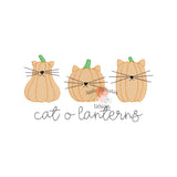 Cat O Lanterns Trio Sketch Embroidery Design, applique