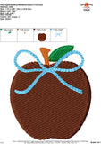 Apple with Bow Mini Embroidery Design, Embroidery