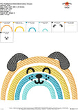 Dog Rainbow Sketch Embroidery Design, Embroidery