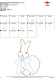 Bunny with Bow Bean Stitch Applique Design, applique