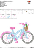 Bicycle with Flowers Sketch Embroidery Design, Embroidery