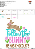 Follow the Bunny Sketch Embroidery Design, Embroidery Design