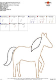 Horse Bean Stitch Applique Design, applique