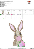 Bunny with Bubble Gum Girl Sketch Embroidery Design, Embroidery