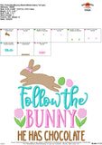 Follow the Bunny Sketch Embroidery Design, Embroidery Design