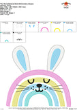 Bunny Rainbow Sketch Embroidery Design, Embroidery