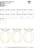 Pumpkin Trio Bean Stitch Applique Design, Applique