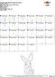 Bunny with Flowers Bean Stitch Applique Design, Applique