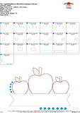 Apples with Banner Bean Stitch Applique Design, Applique
