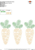 Carrot Trio Scribble Embroidery Design, Embroidery