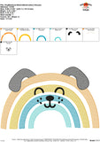 Dog Rainbow Sketch Embroidery Design, Embroidery
