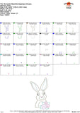 Bunny with Flowers Bean Stitch Applique Design, Applique