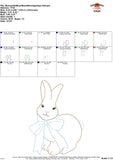 Bunny with Bow Bean Stitch Applique Design, applique