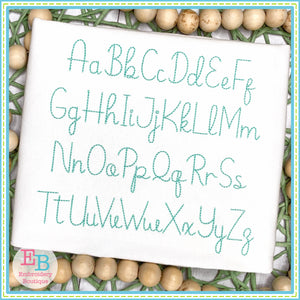 Simply Cursive Bean Stitch Embroidery Font, Embroidery Font