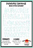 Farmhouse Lemonade Bean Embroidery Alphabet, Embroidery Font