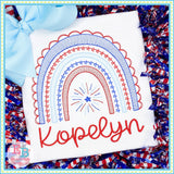 4th of July Sketch Rainbow Embroidery Design, Embroidery