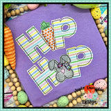 Hip Hop Bunny Bean Stitch Applique Design, Applique