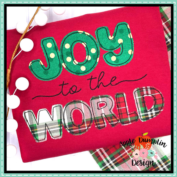 Joy to the World Bean Stitch Applique  Design, Applique