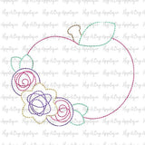 Apple Flowers Bean Stitch Applique Design, Applique