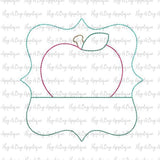 Apple Split Frame Bean Stitch Applique Design, Applique