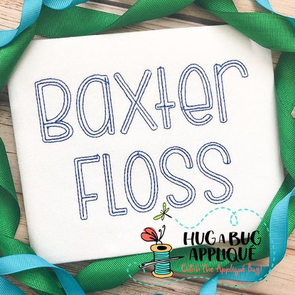 Baxter Floss Stitch Embroidery Font, Embroidery Font