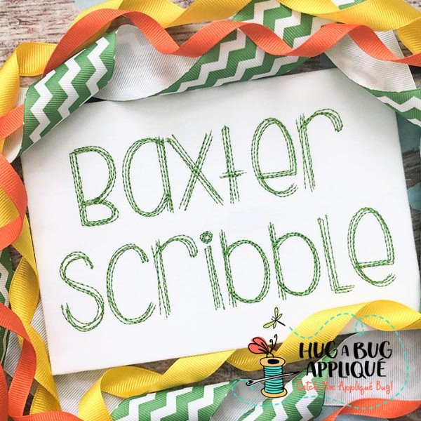 Baxter Scribble Stitch Embroidery Font, Embroidery Font