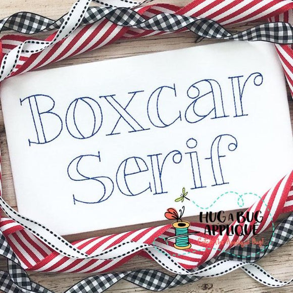 Boxcar Serif Floss Stitch Embroidery Font, Embroidery Font