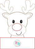 Boy Reindeer Banner Applique, Applique