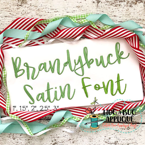Brandybuck Satin Stitch Embroidery Font, Embroidery Font