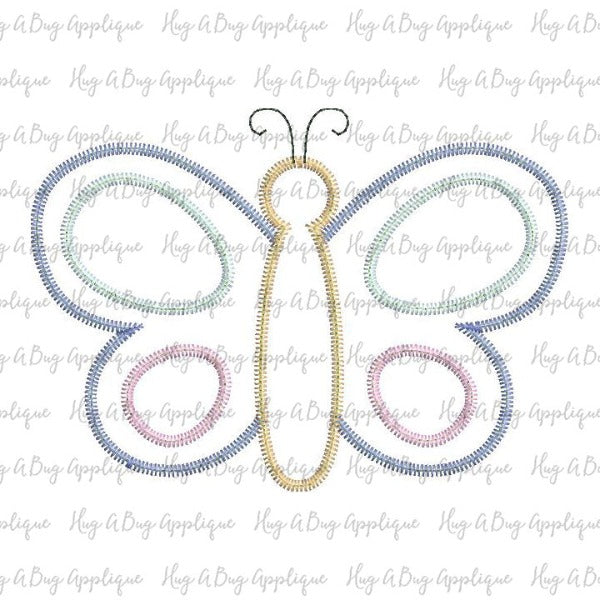 Butterfly 2 Zig Zag Stitch Applique Design, Applique