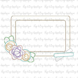 Chalkboard Flowers Bean Stitch Applique Design, Applique