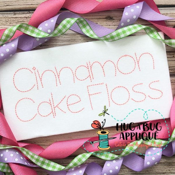 Cinnamon Cake Floss Stitch Embroidery Font, Embroidery Font