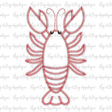 Crawfish Zig Zag Stitch Applique Design, Applique