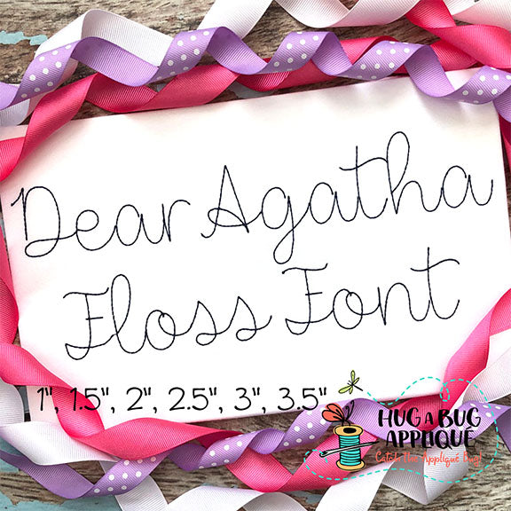 Dear Agatha Floss Stitch Embroidery Font, Embroidery Font