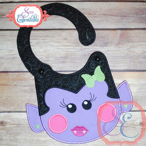 ITH Girl Dracula Baby Bib, In The Hoop Projects