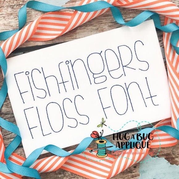 Fishfingers Floss Stitch Embroidery Font, Embroidery Font