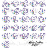 Unicorn Alphabet Applique Set, Applique Alphabet
