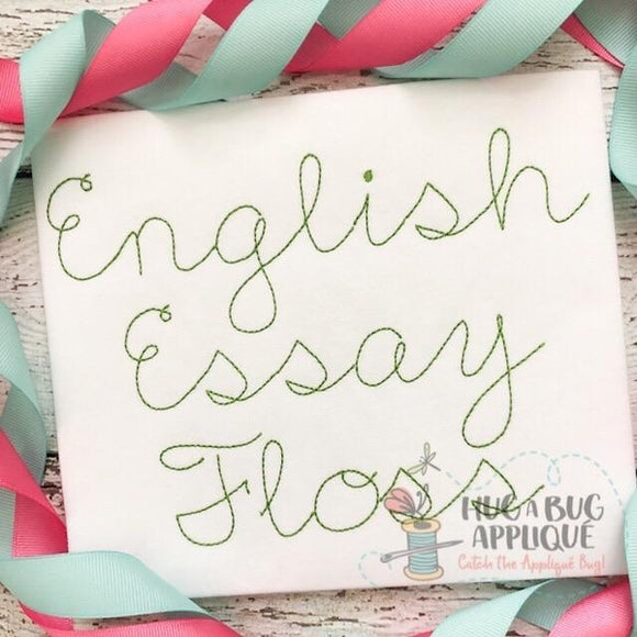 English Essay Floss Stitch Embroidery Font, Embroidery Font