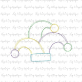 Jester Hat Scribble Stitch Embroidery Design, Embroidery
