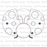Ladybug Bean Stitch Applique Design, Applique