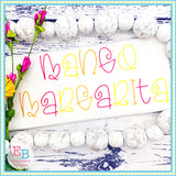 Mango Margarita Bean Embroidery Font, Embroidery Font