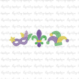 Mask Fleur De Lis Jester Sketch Stitch Embroidery Design, Embroidery