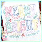 Merry and Bright Embroidery Design, Embroidery