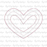Paper Hearts Bean Stitch Applique Design, Applique
