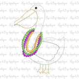 Pelican Beads Bean Stitch Applique Design, Applique