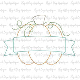 Pumpkin Banner Bean Stitch Applique Design, Applique