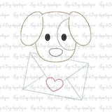 Pup Letter Bean Stitch Applique Design, Applique