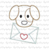 Pup Letter Zig Zag Stitch Applique Design, Applique