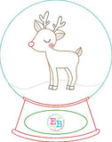 Reindeer Snow Globe Applique, Applique