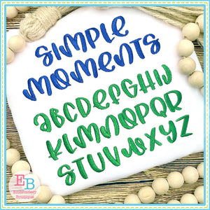 Simple Moments Embroidery Font, Embroidery Font